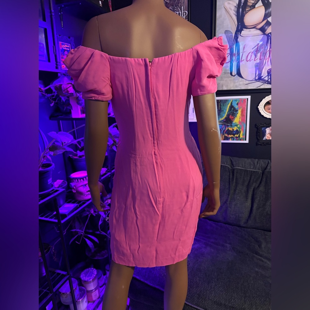 VINTAGE Pink Rhapsody Off-Shoulder Dress - Picture 5 of 15
